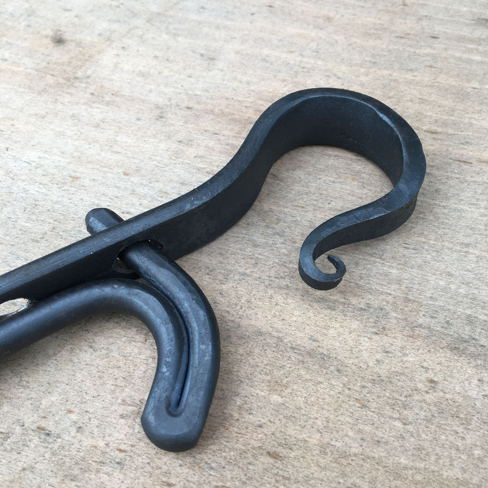 Hand-forged Adjustable Trammel Hook for Camping and Cooking