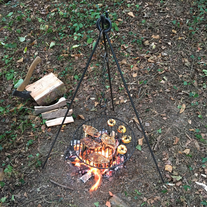 Built this tripod hanging grill in my welding class : r/CampingGear